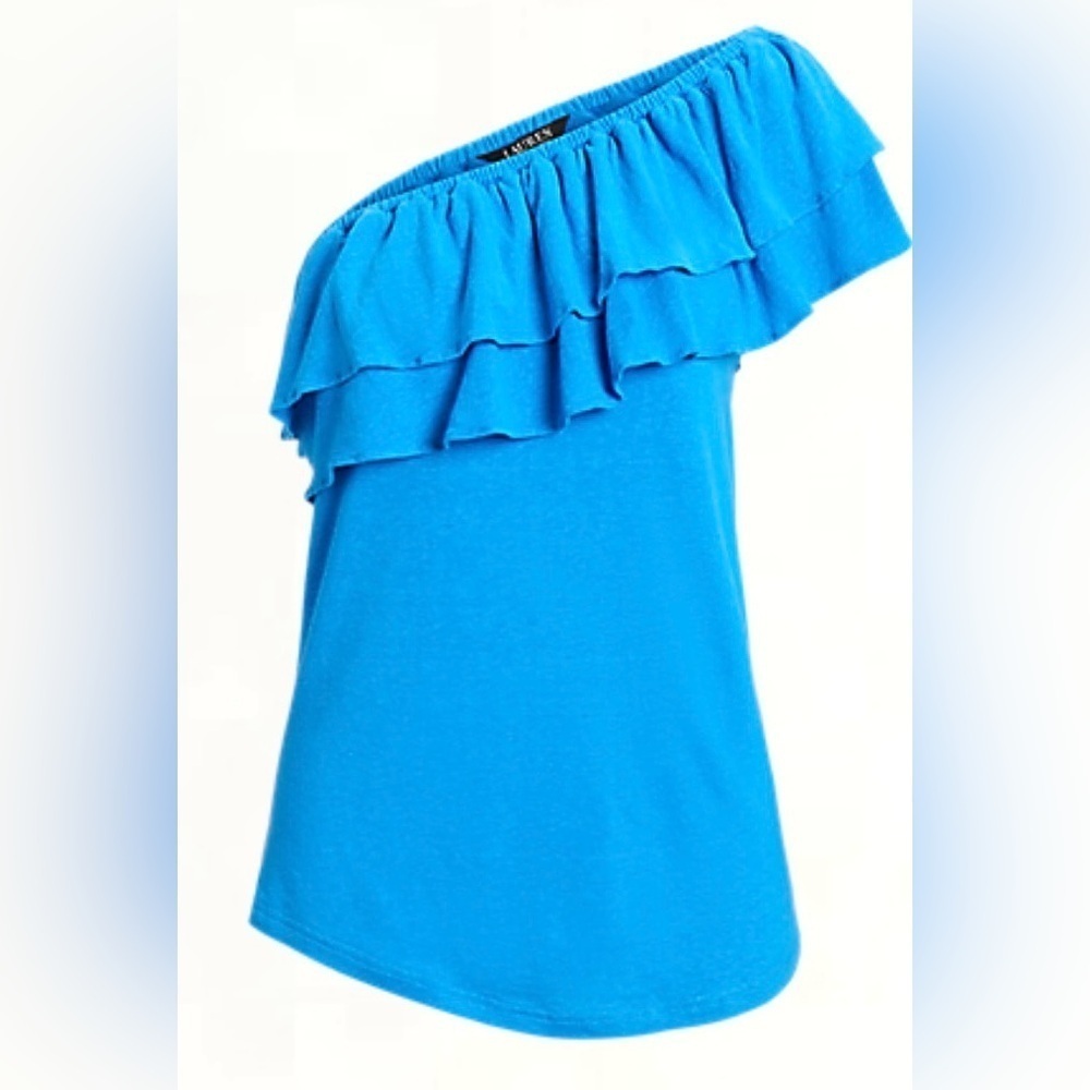Lauren Ralph Lauren Jersey One-Shoulder Top L NWT‎